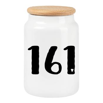 Anti-fascist action - Cookie Jar with Wooden Lid - white - Front