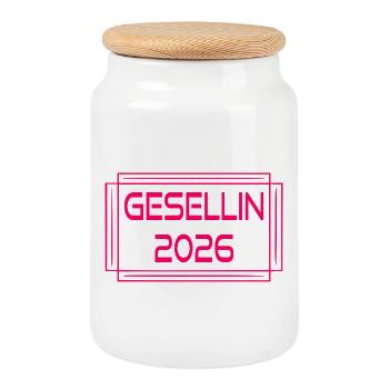 Certificat de compagnon Diplôme 2026 Compagne - Boîte à biscuits avec couvercle en bois - blanc - Devant