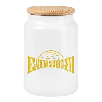 Die Lage ist Besäufniserregend - Keksdose mit Holzdeckel - Weiß - Vorne