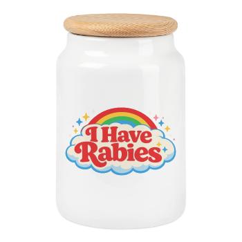 J’ai la rage - Boîte à biscuits avec couvercle en bois - blanc - Devant