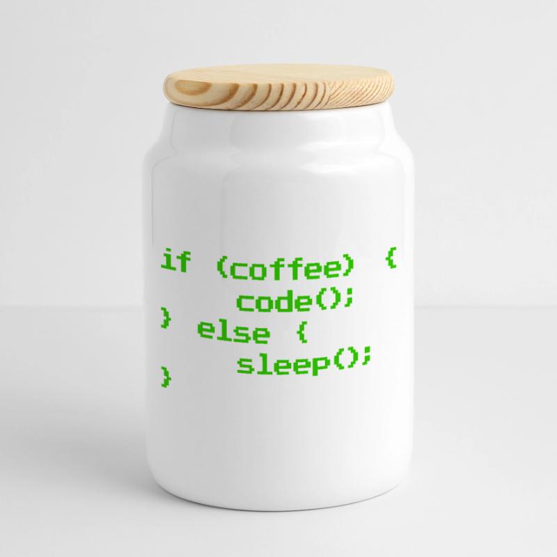 No Coffee No Code Programmeur Informaticien Boîte à biscuits avec couvercle en bois