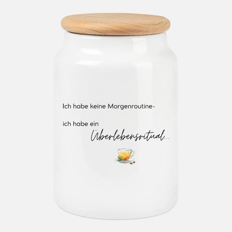 LIEBEVOLL Morgenroutine Tee - Keksdose mit Holzdeckel - Weiß