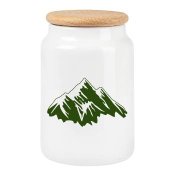berge - Keksdose mit Holzdeckel - Weiß - Vorne
