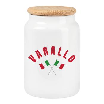 Drapeaux italiens croisés de Varallo - Boîte à biscuits avec couvercle en bois - blanc - Devant