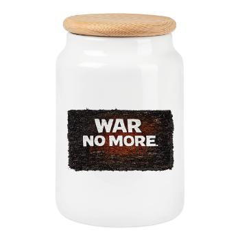 War No More – Sticker Peace & Humanity - Boîte à biscuits avec couvercle en bois - blanc - Devant