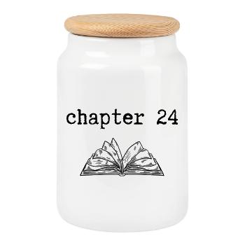 chapter 24 Birthday - Cookie Jar with Wooden Lid - white - Front