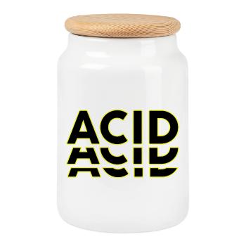 Acid Techno Amelie Hard Dark Beats - Boîte à biscuits avec couvercle en bois - blanc - Devant