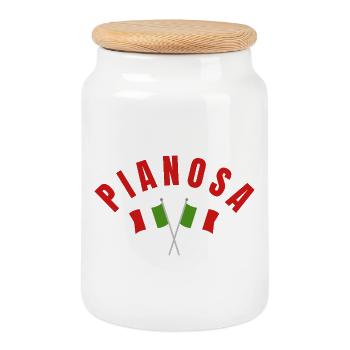 Pianosa Italian Flags  - Cookie Jar with Wooden Lid - white - Front