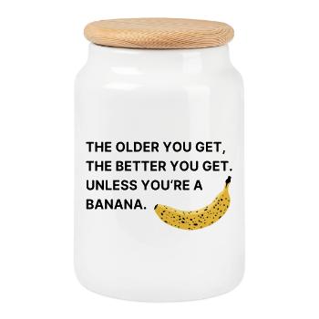 The older you get, the better you get. - Cookie Jar with Wooden Lid - white - Front