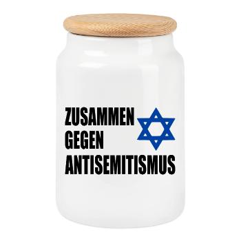 zusammen gegen antisemitism - Keksdose mit Holzdeckel - Weiß - Vorne