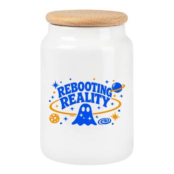 REDÉMARRER LA RÉALITÉ - Boîte à biscuits avec couvercle en bois - blanc - Devant