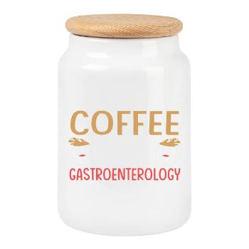 Gastroenterologie - Keksdose mit Holzdeckel - Weiß - Vorne