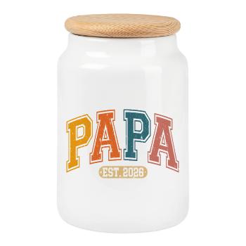 Papa 2026 - Cookie Jar with Wooden Lid - white - Front