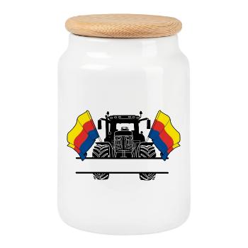 Holland_Tractor_Custom_Edition du Nord - Boîte à biscuits avec couvercle en bois - blanc - Devant