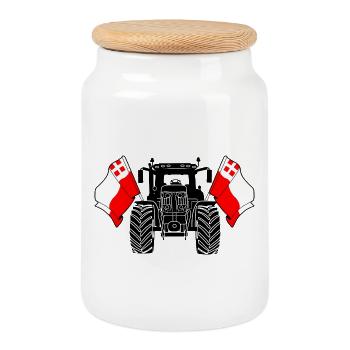 Utrecht_Tractor_Pride - Boîte à biscuits avec couvercle en bois - blanc - Devant