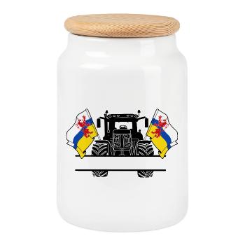 Limburg_Tractor_Custom_Edition - Boîte à biscuits avec couvercle en bois - blanc - Devant