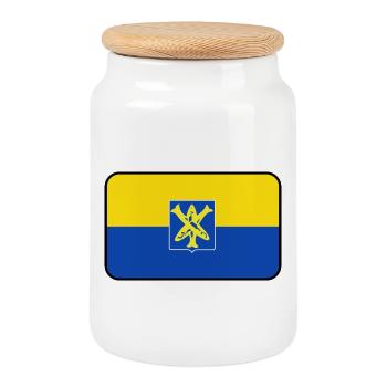 Zandvoort-Flaggenlogo - Keksdose mit Holzdeckel - Weiß - Vorne