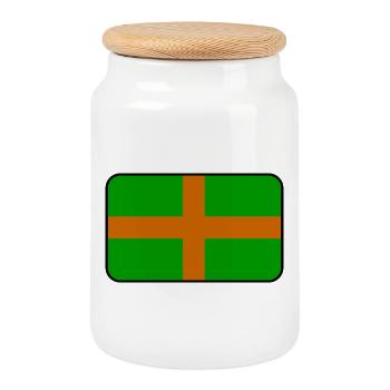 Nijmeger 4-Tage-Flaggenlogo - Keksdose mit Holzdeckel - Weiß - Vorne
