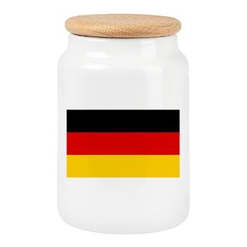 GERMANY GERMANY EUROPE GERMAN SPORT FAN - Cookie Jar with Wooden Lid - white - Front