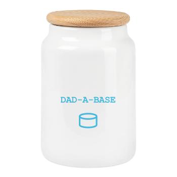 Funny Dad Joke - I Keep All My Dad Jokes In A Dad- - Cookie Jar with Wooden Lid - white - Front