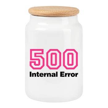 Error 500 | Fehler | Errormessage - Boîte à biscuits avec couvercle en bois - blanc - Devant