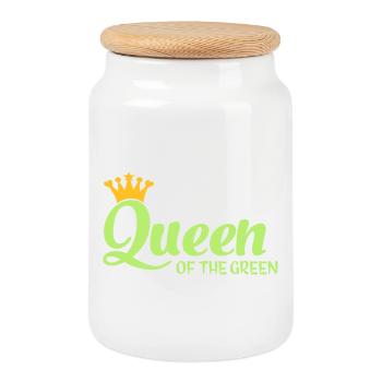 Queen of the Green - Boîte à biscuits avec couvercle en bois - blanc - Devant