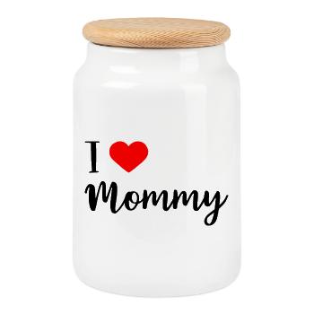 i love mommy - Keksdose mit Holzdeckel - Weiß - Vorne