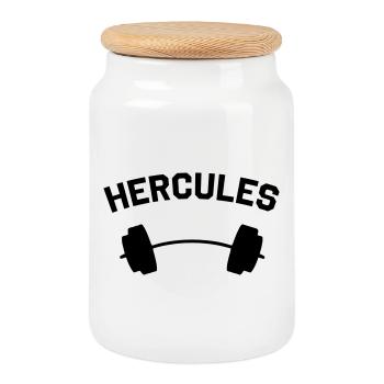 HERCULES - Keksdose mit Holzdeckel - Weiß - Vorne
