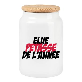 Elu Pétasse de l'année ! - Boîte à biscuits avec couvercle en bois - blanc - Devant