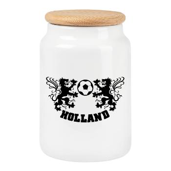 holland Niederlande - Keksdose mit Holzdeckel - Weiß - Vorne