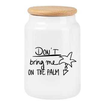 Don't bring me on the palm - Keksdose mit Holzdeckel - Weiß - Vorne