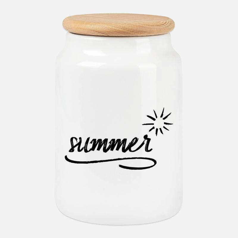 summer - Keksdose mit Holzdeckel - Weiß