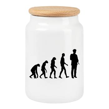 Police - Policeman - Cop - Policier - Polizei - Cookie Jar with Wooden Lid - white - Front