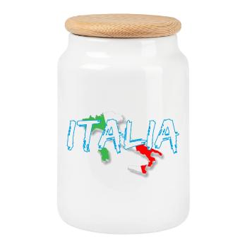 Italie Edo botte blanche - Boîte à biscuits avec couvercle en bois - blanc - Devant