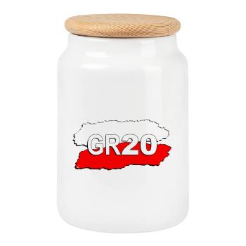 LOGO GR 20 - Cookie Jar with Wooden Lid - white - Front