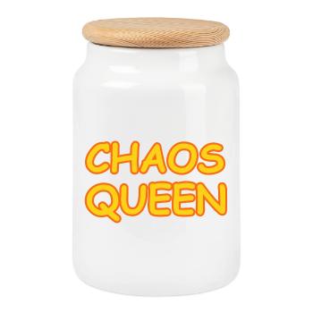 CHAOS REINE - Boîte à biscuits avec couvercle en bois - blanc - Devant