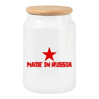 Made In Russia - Boîte à biscuits avec couvercle en bois - blanc - Devant