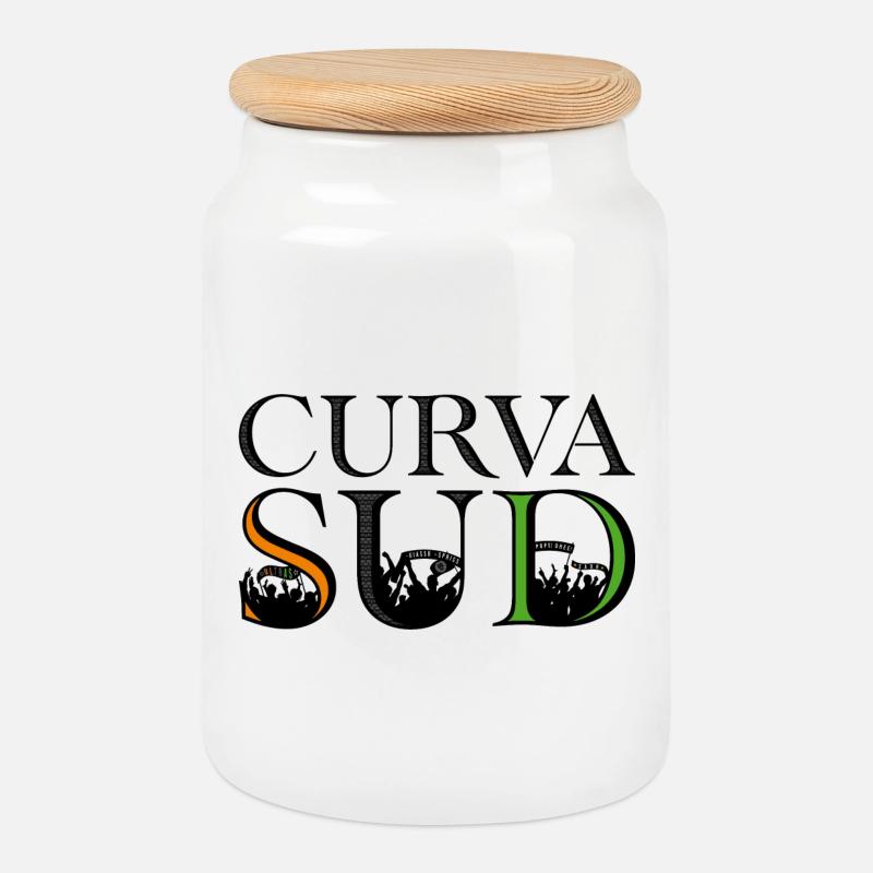 Curva Sud - Keksdose mit Holzdeckel - Weiß