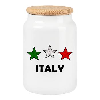 L’Italien - Boîte à biscuits avec couvercle en bois - blanc - Devant