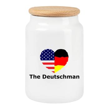 Der Deutschmann - Keksdose mit Holzdeckel - Weiß - Vorne