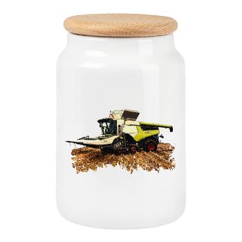 LEXION 8700 - Cookie Jar with Wooden Lid - white - Front
