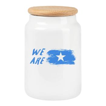 We are Somalia - Cookie Jar with Wooden Lid - white - Front