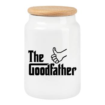 The Good Father Funny Father's Day Birth Gift - Cookie Jar with Wooden Lid - white - Front