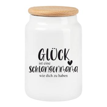 Schlange Schlangenmama Haustier Reptil Geschenk - Keksdose mit Holzdeckel - Weiß - Vorne