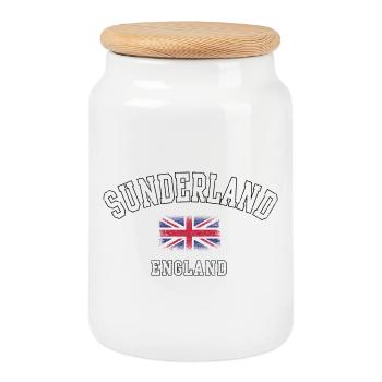 Sunderland Pride England Flag - Cookie Jar with Wooden Lid - white - Front