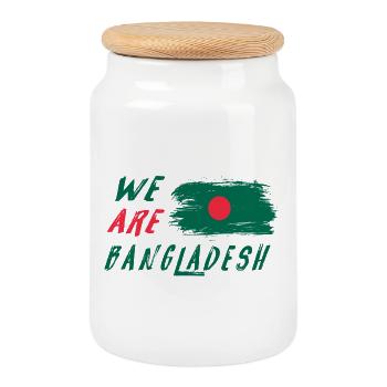 Wir sind Bangladesch - Keksdose mit Holzdeckel - Weiß - Vorne