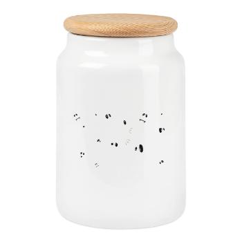 Monstres effrayants mignons - Halloween - Boîte à biscuits avec couvercle en bois - blanc - Devant