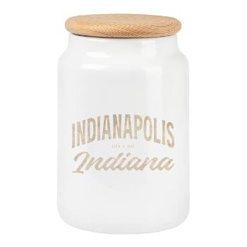 Logo vintage d’Indianapolis - Boîte à biscuits avec couvercle en bois - blanc - Devant