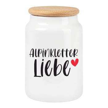 Klettern Alpinklettern Alpin Liebe Berge Geschenk - Keksdose mit Holzdeckel - Weiß - Vorne