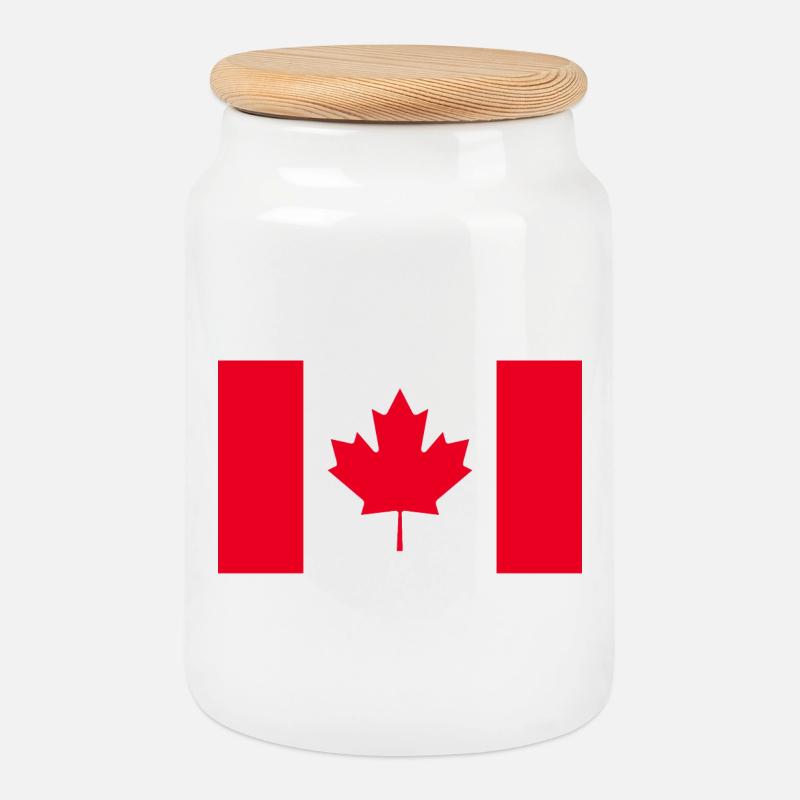Get our Canada flags now - Cookie Jar with Wooden Lid - white